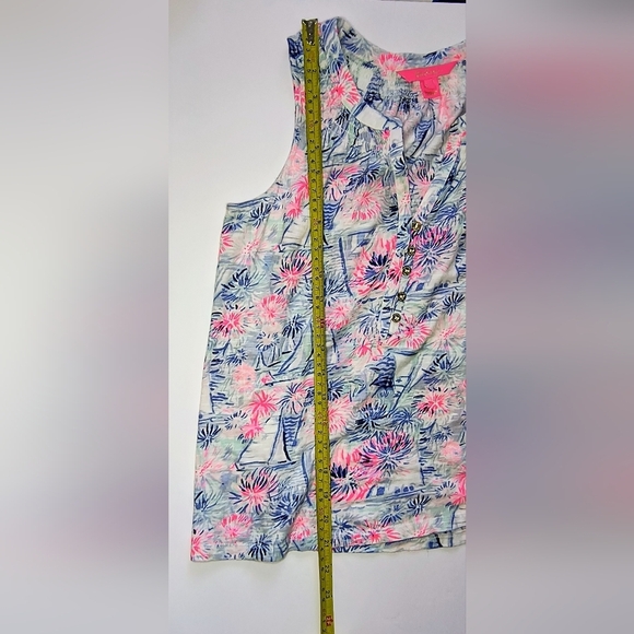 Lilly Pulitzer Essie Sea to Shining Sea Sleeveless Popover Blouse, S - Picture 7 of 8